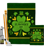 St Pat's Clover - St Patrick Spring Vertical Impressions Decorative Flags HG137404 Made In USA