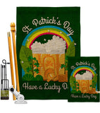 St. Pat Lucky Day - St Patrick Spring Vertical Impressions Decorative Flags HG190043 Made In USA