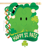 St. Pat's 3D - St Patrick Spring Vertical Applique Decorative Flags HG102021