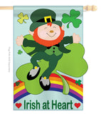 Irish At Heart Garden - St Patrick Spring Vertical Applique Decorative Flags HG102024