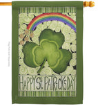 Happy St. Patricks Day - St Patrick Spring Vertical Impressions Decorative Flags HG102054 Made In USA