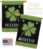 Lucky Day Clover - St Patrick Spring Vertical Impressions Decorative Flags HG102055 Made In USA