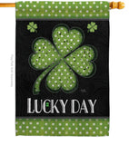 Lucky Day Clover - St Patrick Spring Vertical Impressions Decorative Flags HG102055 Made In USA