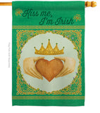 Kiss Me, I'm Irish - St Patrick Spring Vertical Impressions Decorative Flags HG102057 Made In USA