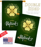 Gold Shamrock - St Patrick Spring Vertical Impressions Decorative Flags HG102061 Made In USA