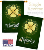 Gold Shamrock - St Patrick Spring Vertical Impressions Decorative Flags HG102061 Made In USA