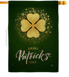 Gold Shamrock - St Patrick Spring Vertical Impressions Decorative Flags HG102061 Made In USA