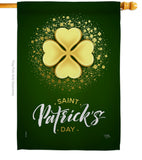 Gold Shamrock - St Patrick Spring Vertical Impressions Decorative Flags HG102061 Made In USA