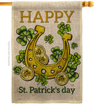 Lucky Shamrocks - St Patrick Spring Vertical Impressions Decorative Flags HG102062 Made In USA