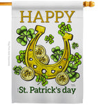 Lucky Shamrocks - St Patrick Spring Vertical Impressions Decorative Flags HG102062 Made In USA