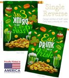 Eat Drink Be Irish - St Patrick Spring Vertical Impressions Decorative Flags HG102064 Made In USA