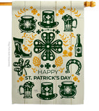 Irish For A Day - St Patrick Spring Vertical Impressions Decorative Flags HG120018 Made In USA