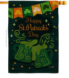 St. Pat Cheers - St Patrick Spring Vertical Impressions Decorative Flags HG120039 Made In USA