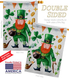 Leprechaun Gold - St Patrick Spring Vertical Impressions Decorative Flags HG120094 Made In USA