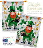 Leprechaun Gold - St Patrick Spring Vertical Impressions Decorative Flags HG120094 Made In USA