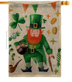 Leprechaun Gold - St Patrick Spring Vertical Impressions Decorative Flags HG120094 Made In USA