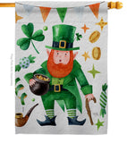 Leprechaun Gold - St Patrick Spring Vertical Impressions Decorative Flags HG120094 Made In USA