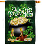 Lucky Gold Pot - St Patrick Spring Vertical Impressions Decorative Flags HG137149 Made In USA