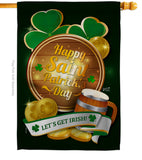 Let's Get Irish - St Patrick Spring Vertical Impressions Decorative Flags HG137150 Made In USA