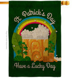 St. Pat Lucky Day - St Patrick Spring Vertical Impressions Decorative Flags HG190043 Made In USA