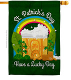 St. Pat Lucky Day - St Patrick Spring Vertical Impressions Decorative Flags HG190043 Made In USA