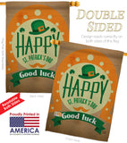 Good Luck St. Patrick's Day - St Patrick Spring Vertical Impressions Decorative Flags HG191098 Made In USA