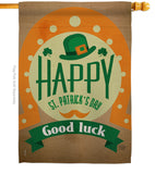 Good Luck St. Patrick's Day - St Patrick Spring Vertical Impressions Decorative Flags HG191098 Made In USA