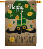 Happy St Patrick's Day Leprechaun Shoe - St Patrick Spring Vertical Impressions Decorative Flags HG192023 Made In USA