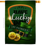 Have A Lucky Day - St Patrick Spring Vertical Impressions Decorative Flags HG192157 Made In USA