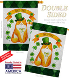 Patty Kitty - St Patrick Spring Vertical Impressions Decorative Flags HG192303 Made In USA