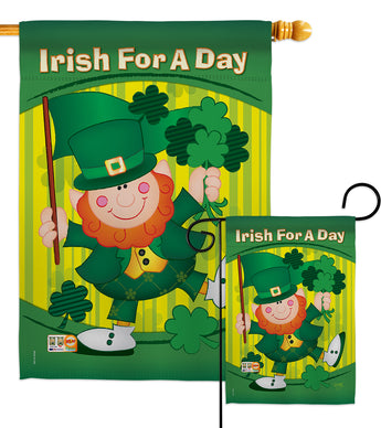 Irish For A Day - St Patrick Spring Vertical Impressions Decorative Flags HG102025 Imported