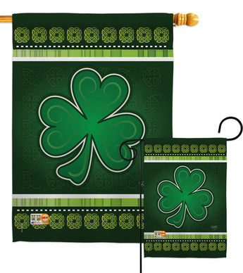 Shamrock - St Patrick Spring Vertical Impressions Decorative Flags HG102026 Made In USA