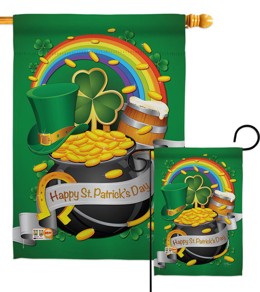 Happy St. Patrick's Day - St Patrick Spring Vertical Impressions Decorative Flags HG102027 Made In USA