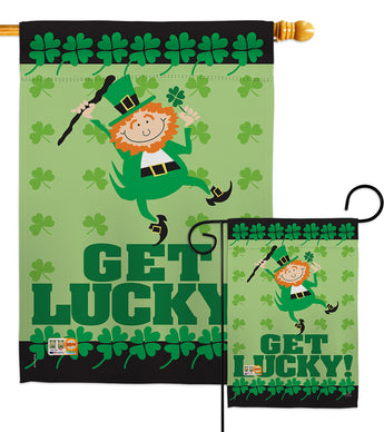 Get Lucky - St Patrick Spring Vertical Impressions Decorative Flags HG102028 Made In USA