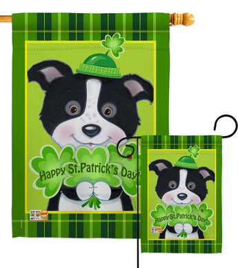 St. Pat's Puppy - St Patrick Spring Vertical Impressions Decorative Flags HG102029 Made In USA