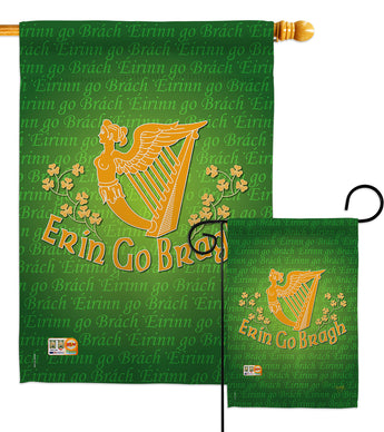 Erin Go Bragh - St Patrick Spring Vertical Impressions Decorative Flags HG102030 Made In USA