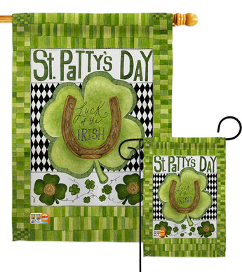 Luck of the Irish Clover - St Patrick Spring Vertical Impressions Decorative Flags HG102053 Made In USA