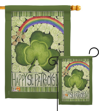 Happy St. Patricks Day - St Patrick Spring Vertical Impressions Decorative Flags HG102054 Made In USA