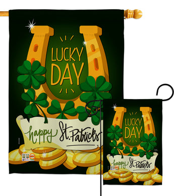 Lucky Day - St Patrick Spring Vertical Impressions Decorative Flags HG102058 Made In USA