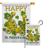 Lucky Shamrocks - St Patrick Spring Vertical Impressions Decorative Flags HG102062 Made In USA