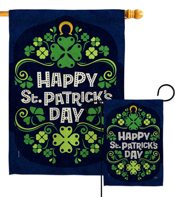 Lucky St Parick's - St Patrick Spring Vertical Impressions Decorative Flags HG120017 Made In USA