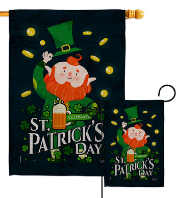 Celebrate St. Pat - St Patrick Spring Vertical Impressions Decorative Flags HG130315 Made In USA