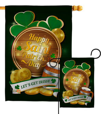 Let's Get Irish - St Patrick Spring Vertical Impressions Decorative Flags HG137150 Made In USA