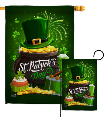 St. Patty Day - St Patrick Spring Vertical Impressions Decorative Flags HG137364 Made In USA