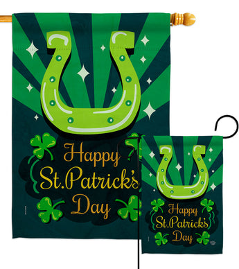 Lucky St Patrick's - St Patrick Spring Vertical Impressions Decorative Flags HG190053 Made In USA