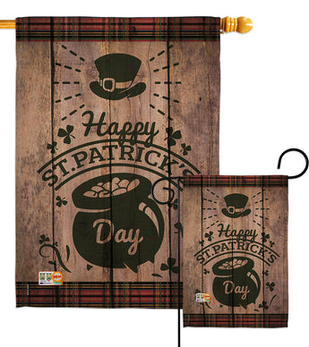 St. Patrick's Day Pot of Gold - St Patrick Spring Vertical Impressions Decorative Flags HG191091 Made In USA