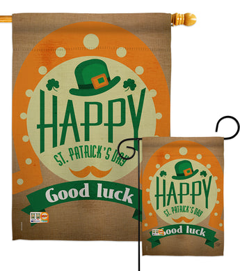 Good Luck St. Patrick's Day - St Patrick Spring Vertical Impressions Decorative Flags HG191098 Made In USA