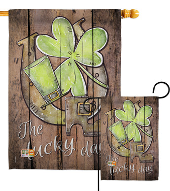 St. Pat's The Lucky Day - St Patrick Spring Vertical Impressions Decorative Flags HG192017 Made In USA