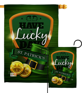 Have A Lucky Day - St Patrick Spring Vertical Impressions Decorative Flags HG192157 Made In USA