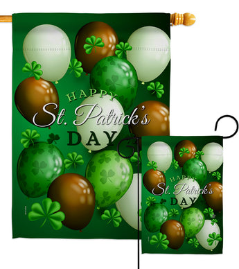 St. Pat's Balloons - St Patrick Spring Vertical Impressions Decorative Flags HG192416 Made In USA